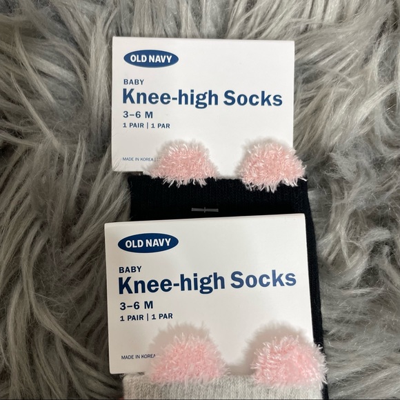 Old navy kitten face knee high socks - Picture 3 of 4